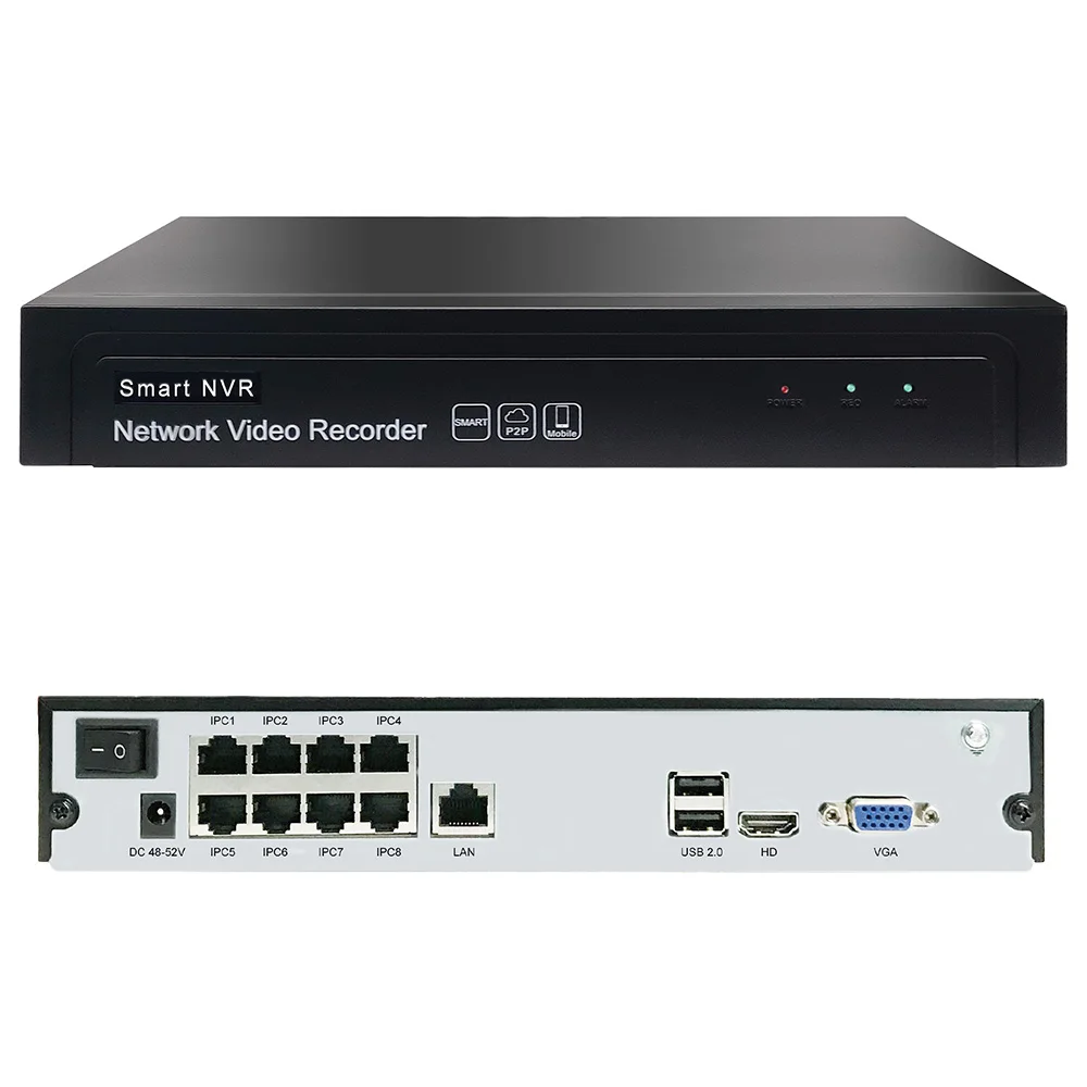 Onvif NVR поддерживает 16-канальный видеорегистратор 5MP ip камера 4CH POE UP8TB P2P Запись H.264/H.265 сетевой видеорегистратор с интеллигентая(ый) анализ