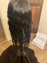 Luvin-Peluca de cabello humano rizado con malla Frontal para mujer, postizo de 30 a 40 pulgadas de densidad 180, sin pegamento, color agua, color negro, brasileña, desplumada