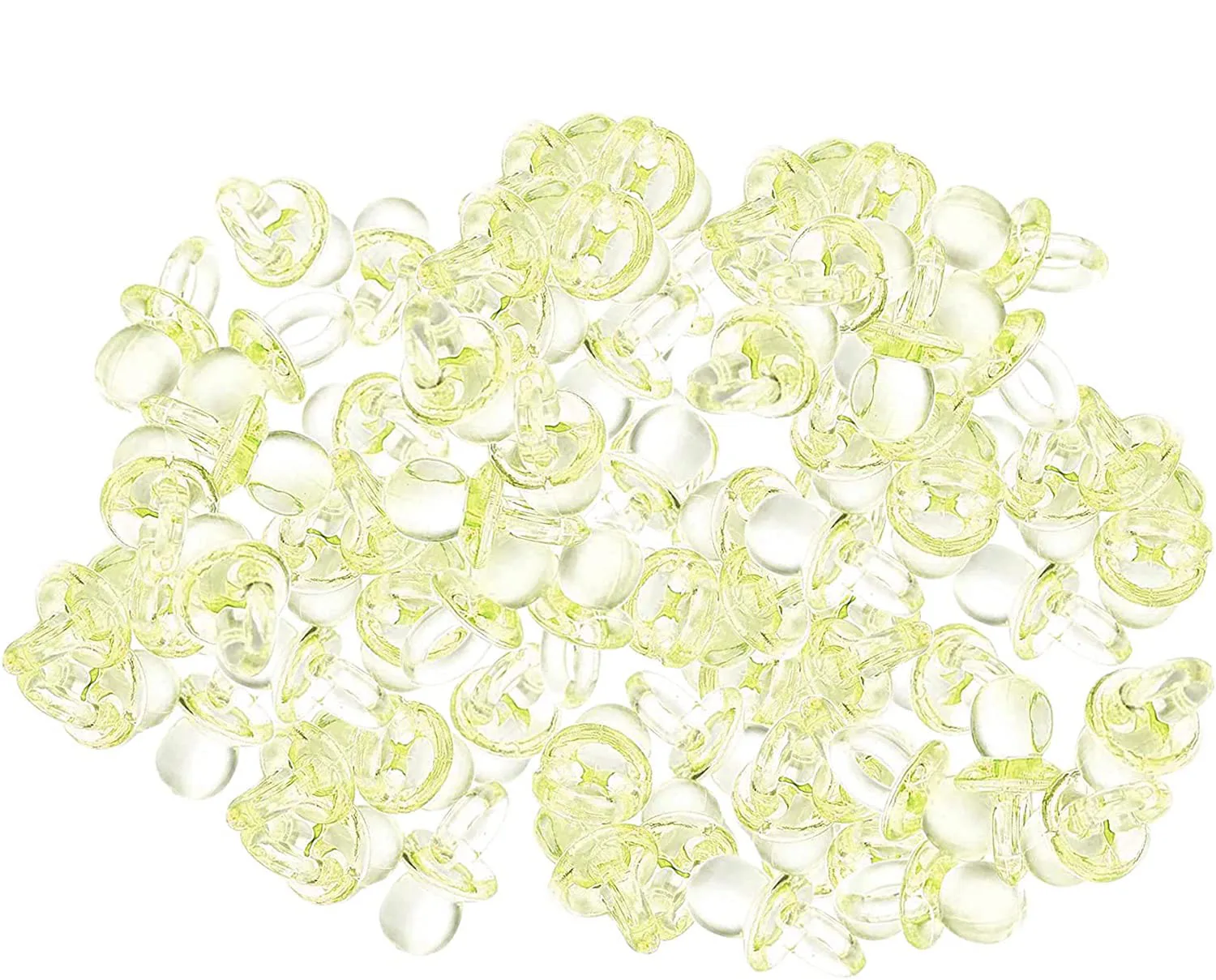 50 mini ciucci in acrilico per giochi per baby shower, 2,2 cm