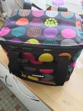 Bolsa de almuerzo Oxford de doble nevera en capas, bolso de almuerzo térmico con aislamiento impreso, bolsa de hombro portátil, bolsa de caja de Almuerzo
