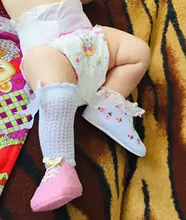 Calcetines ajustados hasta la rodilla de princesa para niños y niñas, medias finas con Lazo de algodón sólido y malla elástica, de 0 a 3 años, para verano