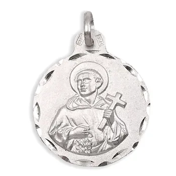 

Medal 925 Sterling silver m San Álvaro 21mm. Round fence carved details smooth back-RECORDING INCLUDED IN THE PRICE