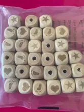 Wooden Beads Jewelry-Making-Beads Customsize Teething DIY 12mm 10pc Engraved-Toy Printed