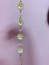 De moda blanco suave flores pulseras personalidad perla Metal minimalista crisantemo pulsera para Mujer Accesorios de la joyería