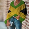 Doginthehole Woman Tops Causal Raggae Jamaica Flag Printing Fashion Clothes Woman Loose Ladies Clothing Top mujer 2020 Autumn 2