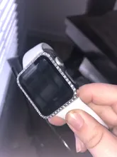 Funda de diamante + Protector de pantalla de vidrio templado para Apple Watch, cubierta de parachoques para iWatch SE Series 6 5 4 3, 38mm, 42mm, 40mm, 44mm