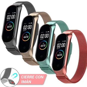

Metal dog leads Steel refill replacement for Xiaomi Mi Band 3/Mi Band 4 spot Colour waterproof and Tough closing fashion magnet