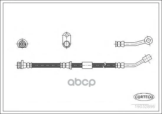 Шланг Тормозной Honda: Civic Vi Hatchback 1.4 I/1.4 I S 95-01, Civic Vi Купе 1.6 I 96-00 Corteco арт. 19032896