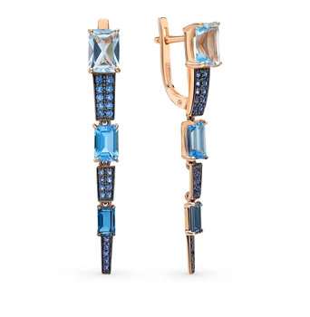 

Gold earrings with Topaz and cubic zirconia sunlight sample 585