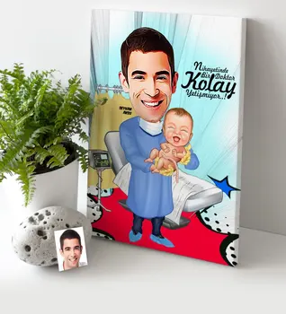 

Personalized Mr Midwife Cartoon Canvas Table (30x50 cm.) 1
