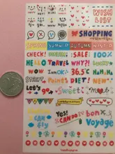 6 unidades/juego Kawaii, libro planificador de mercado de dibujo bonito, diario, decorar pegatinas de papelería, álbum de recortes transparente de PVC