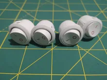 Rocker-Switches Round ON-OFF Black White Mini KCD1-105 6pcs 20mm-Diameter 2-Pin Red