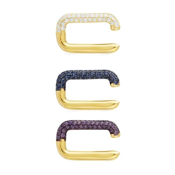 

Kakany 2020 High Quality Fashion Single Rectangular Earring Zircon Geometric Sliding Ear Bone Clip Ladies High Jewellery