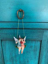 Couple Figurines Scene-Decoration Craft Swing Flower-Fairy Landscape-Pendant-Resin Romantic