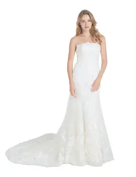 

NEW 2020 St.Des Ivory Robe Sexy Mermaid Sweetheart Strapless Sleeveless Flower Floor length Elegant Wedding Dress Wedding Gown