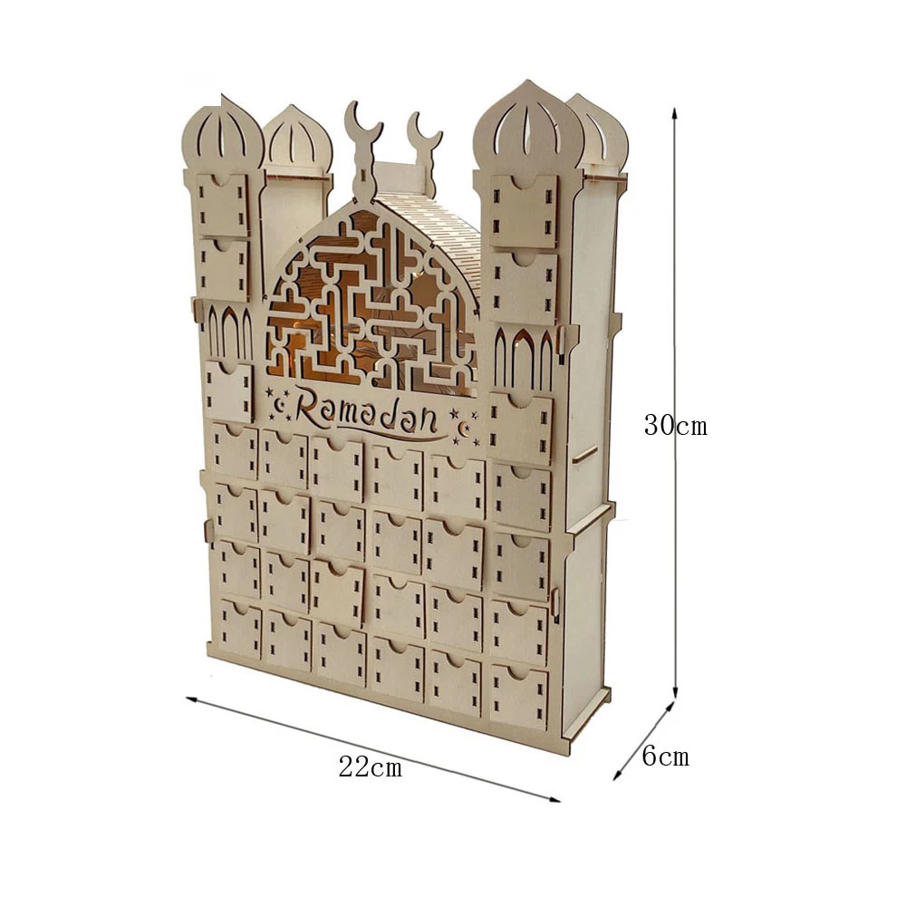 Calendrier de l'Avent Ramadan 2023 | Calendrier du compte à rebours Eid  Mubarak | Calendrier des Ramadans en bois