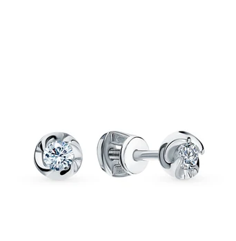 

Gold earrings "diamonds of Yakutia" sunlight sample 585