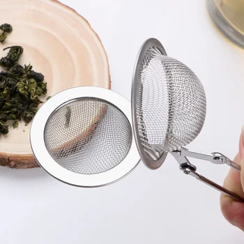 

Stainless Steel Sphere Mesh Tea Infuser Strainer Coffee Herb Spice Filter Diffuser Handle Tea Ball
