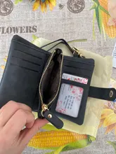 SMOOZA-Cartera de Piel de Mujer, Cartera de Piel de Mujer, billetera mate corta, billetera de Mujer con tres tarjetas plegables, 2020