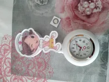 Relojes de bolsillo de silicona para mujer, caja médica bonita de dibujos animados, reloj de hospital elástico, regalo de insignia