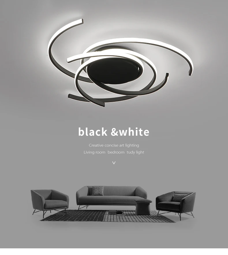 Modern LED Ceiling Light for Living Room Bedroom Kitchen Line Design Chandelier Smart Remote Control Indoor Decorate Lamp led cloud ceiling