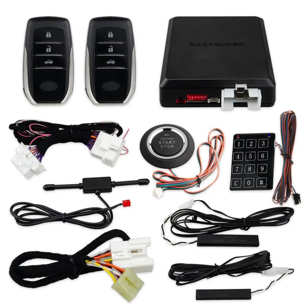 EASYGUARD Plug&Play CAN BUS fit for TOYOTA land cruiser prado FJ 2010 to 2019 push button PKE car alarm system remote auto start