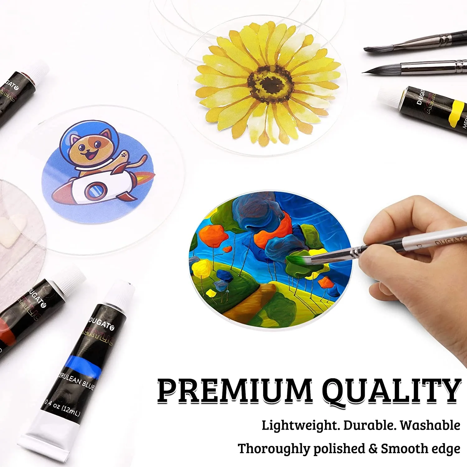 Acrylic Board Clear Acrylic Circle Disc for Painting Round Acrylic Sheet Ornaments Ornament Blanks for DIY Art Craft Engraving 15/30/50PCS