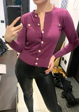 Cardigan Sweater Top Short-Coat Spring-Knitted Long-Sleeve Korean Casual Fashion Women