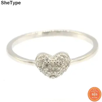 

8x6mm 2020 Heart Shape Created 1.6g White Sapphire Gift For Sister Wedding 925 Solid Sterling Silver Rings