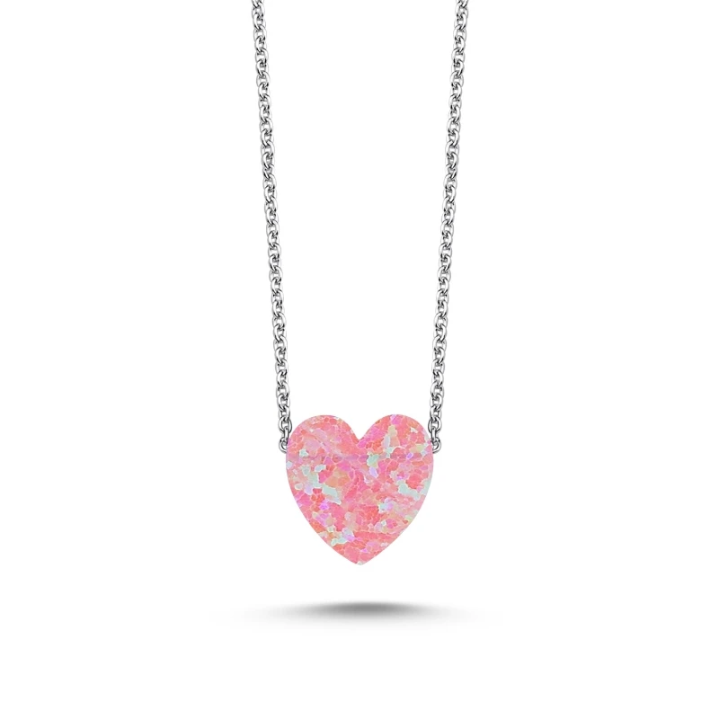 

Armagano Pink Opal Heart Necklace