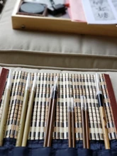 10 Uds bambú chino caligrafía cepillos con pluma conjunto de cortina escribir cepillo herramienta de tinta de caligrafía arte pintura suministrar
