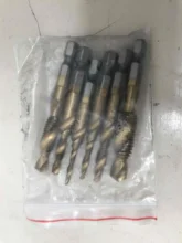 BINOAX 6 uds titanio HSS combinación broca avellanado hexagonal vástago M3-M10