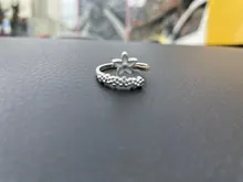 Anillos de plata de ley 925 con flores frescas, temperamento con personalidad, regalo literario, moda coreana, apertura de tamaño variable, SRI172