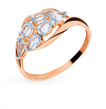 

Gold ring with Topaz sunlight sample 585