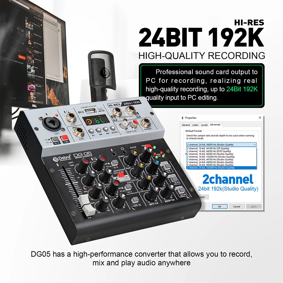 DJミキサーポータブル　オーディオミキサー　Bluetooth パーティスタジオ DJミキサーポータブルオーディオミキサーBluetooth パーティスタジオ
