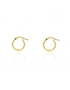 

Gold earrings smooth Hoop rectangular 13.5x3mm