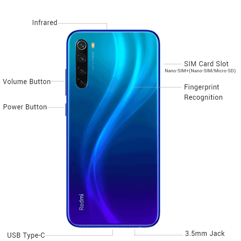 Смартфон Redmi Note 8 с восьмиядерным процессором Snapdragon 665, ОЗУ 4 Гб, ПЗУ 128 ГБ, 48 МП, 6,3 дюйма, 18 Вт Смартфон Redmi Note 8 с восьмиядерным процессором Snapdragon 665, ОЗУ 4 Гб, ПЗУ 128 ГБ, 48 МП, 6,3 дюйма, 18 Вт
