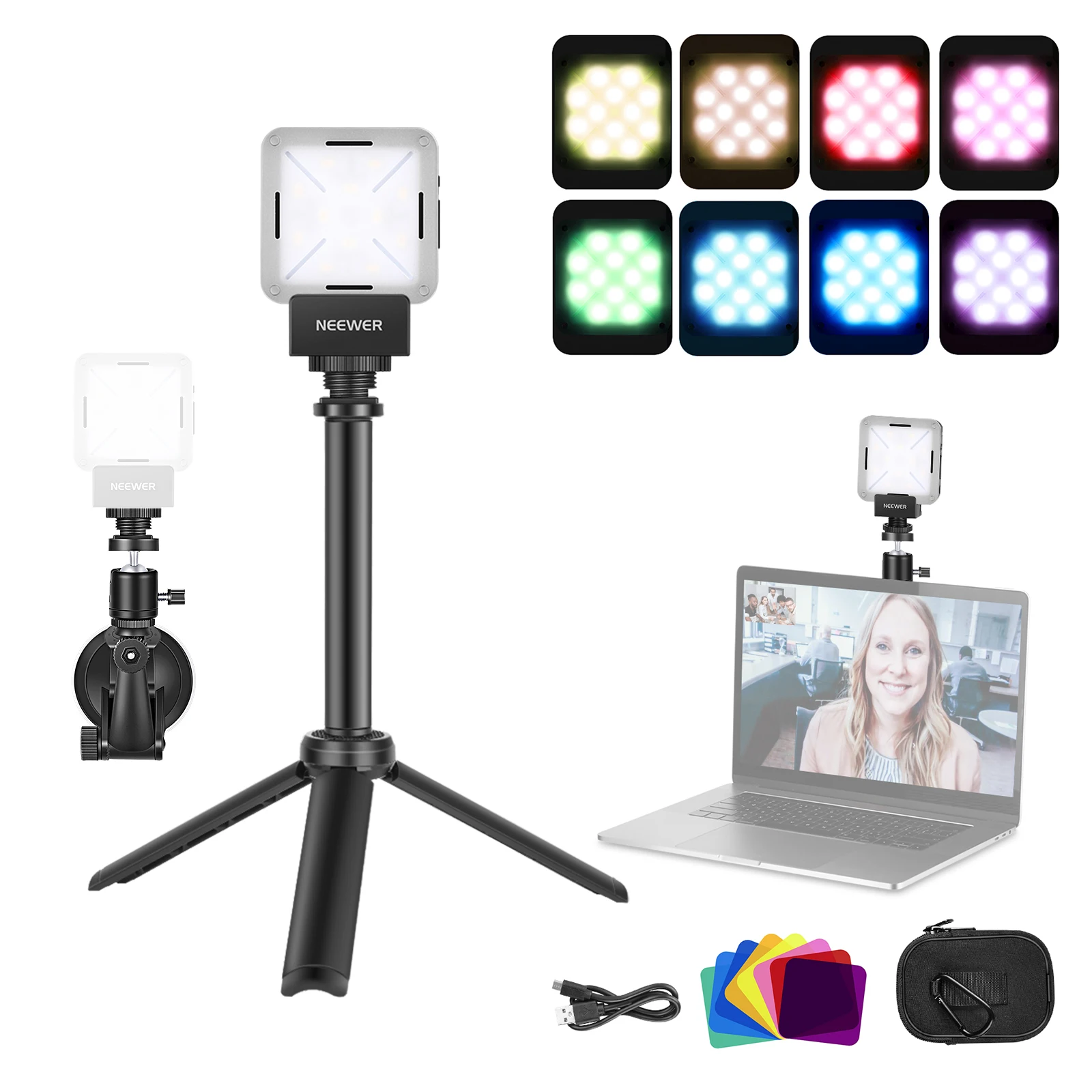 Neewer Video Conference Lighting Kit For Computer Video Conferencing, Macbook Laptop Lamp For