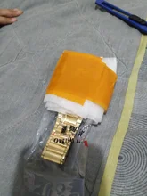 XFCS-reloj grande de acero dorado para hombre, de cuarzo, informal, con doble horario, Militar