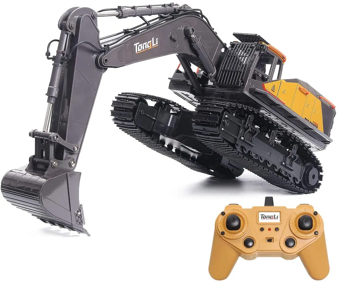 Huina 1592  Metal  1:14 Scale 22CH RC Car Radio Control  Excavator  Remote Control Digger Construction Vehicle for Adults