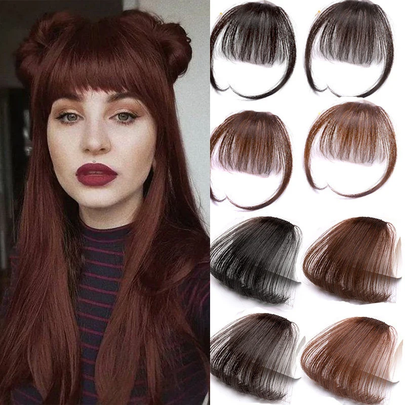 Tanie XG One Piece Synthetic Wigs Blunt Air Bangs Hair Clip Extension Natural