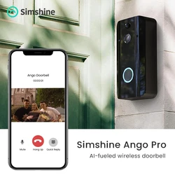 1080p câmera de vídeo campainha ao ar livre casa inteligente 2.4ghz wi fi campainha da porta câmera detecção humana nenhuma taxa mensal ango pro