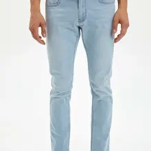 Дефакто Модные мужские простой светильник, синие эластичные мужские джинсы, джинсовые штаны, свободные брюки, новая мужская одежда, новинка-L6688AZ19AU