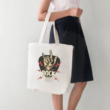 

Angemiel Bag Rock Rules Rule Women Large Tote Shopping Beach Bag