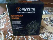 Black 4 Blades Heat Powered Stove Fan Eco Fireplace Wood Burner Quiet Energy Saving Home