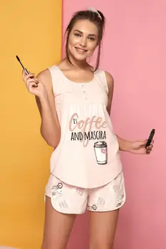 

2 Piece Printed Zero-Sleeve Shorts Set