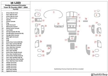 

Interior trim for Dodge Caravan 2001-2004. Set L323.
