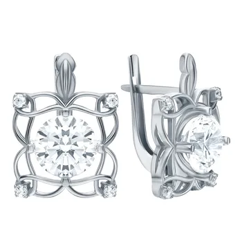

Silver earrings with cubic zirconia sunlight sample 925