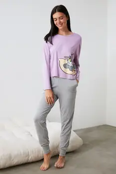 

Trendyol Tom & Jerry Printed Knitted Pajamas Set THMAW21PT0165
