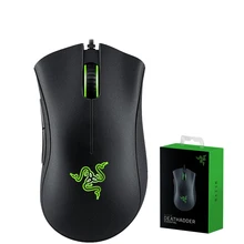 Razer DeathAdder Essential Проводная игровая мышь Мыши компьютерные 6400 точек на дюйм оптический сенсор 5 пуговицы Зеленый Подсветка для ноутбука компьютер PC Gamer